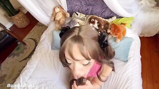 The sluttiest teen brunette with the loudest wet pussy fart begging for cock and facial