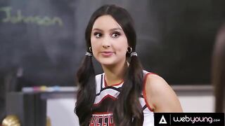Kendra Spade, Vanna Bardot, and Eliza Ibarra in a wild cheerleader detention scene