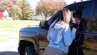 The pretty girl was picked up by a driver and had rough sex