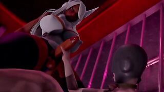 A hot Futa Mirko is fucking hard with a guy in this anime scene