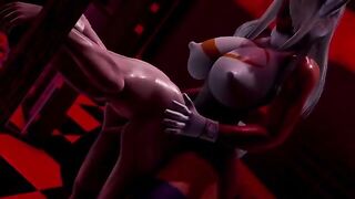 A hot Futa Mirko is fucking hard with a guy in this anime scene
