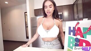 Busty stepmom Victoria June satisfies her stepson's birthday wishes
