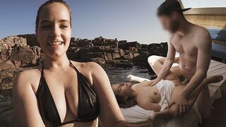 A couple has sex on a beach in Sardinia