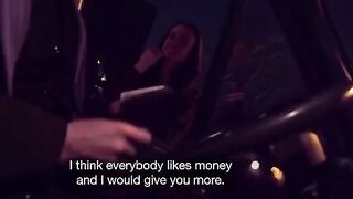 The guy finishes cum in the mouth of a cunning slut