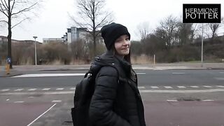 A cute girl was picked up while on a walk, leading to an intimate encounter