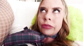An angel with an anal character gets fucked hard in stockings and pantyhose