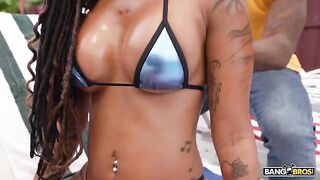 Her black mouth is perfectly suited for a big black dick