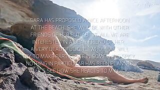 Two girls almost got caught jerking off on the beach
