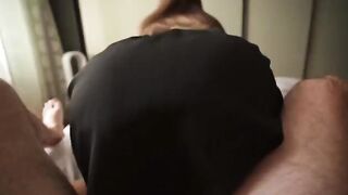 A horny girl caught me jerking off with her panties and we fucked
