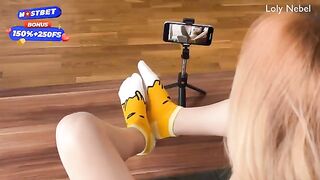 A hot footjob video with a cute 18-year-old girl, just for you