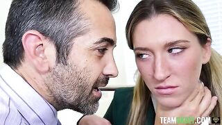 The principal, the teacher, and the student have a steamy encounter in the classroom