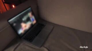 I saw a girl watching porn on Pornhub and fucked her hard