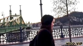 The guy fucked his girlfriend in her tight ass while traveling