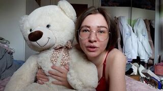 A cute teddy bear is the best companion for this hot German teen