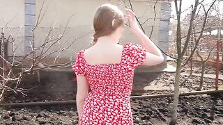 A hot blondie is always a turn on, especially in a rural setting!