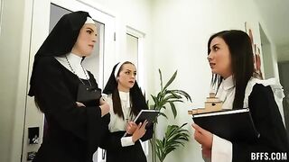 Nuns lust after the object of their desires, indulging in forbidden passion