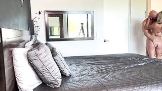 The guy found his cock by touch and fucked a hot girl