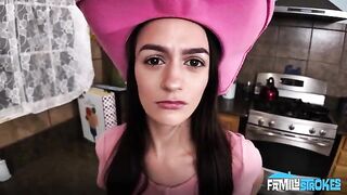 The cowgirl got a cock from a man