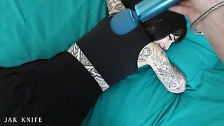 A hot girl with a vibrator is advertising for her new business in this steamy commercial
