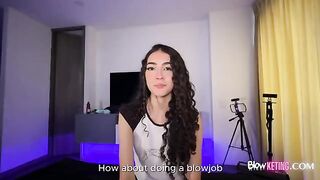 The girl is having fun with her new passionate boyfriend