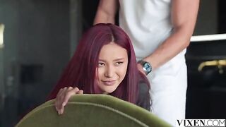The slutty girl in sexy underwear feels the pleasure throughout the body