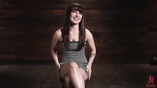 There's pleasure in binding, and this brunette knows it well