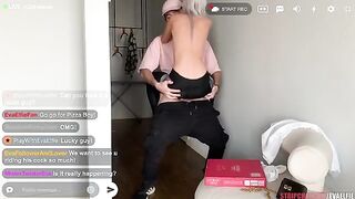 Eva Elfie gets oiled and fucked by pizza delivery guy