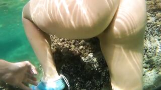 Breathtaking anal sex on the nude beach with a hot ending