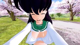 Kagome is having hot sex with her boyfriend, enjoying every moment of passion