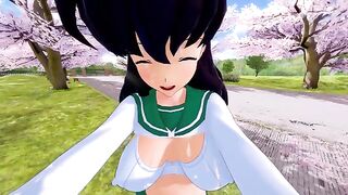 Kagome is having hot sex with her boyfriend, enjoying every moment of passion