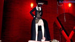 Asta has sex with a crazy girl in a secret room, deep and passionate