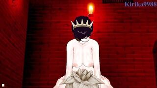 Asta has sex with a crazy girl in a secret room, deep and passionate
