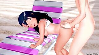 Beach sex with Nagatoro and her big tits