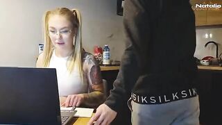The baby fucks with her teacher to get a good mark in college
