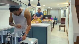 Fucked a stunning woman right in the kitchen before dinner