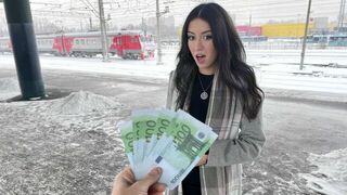 A girl is about to fulfill any wish of a stranger for money