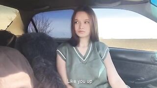 The cute girl played with her tongue and got a messy surprise