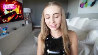 Girl completely absorbed in the flow of pleasure