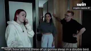 I jerk off calmly while my hot stepmom gets fucked on the bed