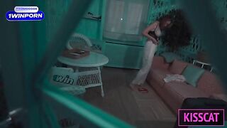 A woman is having sex with her stepson in a hotel room