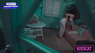 A woman is having sex with her stepson in a hotel room