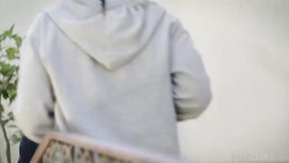 The art of oral sex for her, a stunning brunette on the bed in HD