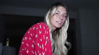 Blonde babe sucks her stepbrother’s cock before getting fucked in POV style