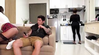The girl came silently to her boyfriend, but he did not notice