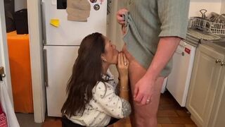 A husband and wife have a passionate sex session at home