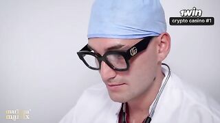 Two girls fuck with the doctor in a hospital setting
