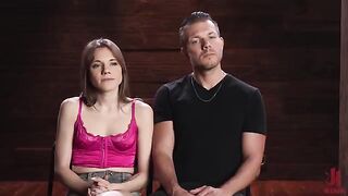 He has complete control over this little brunette and he uses it