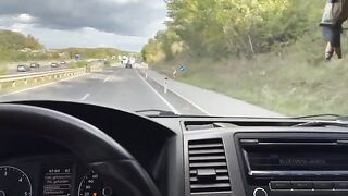 The girl is fucking with her Uber driver in the car