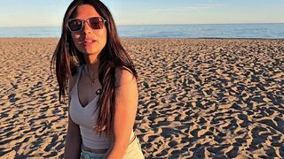 An empty beach isn't the best spot for intimate moments, but they did it anyway