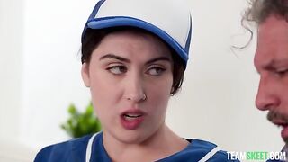 An old man fucks a young girl in her tight pussy